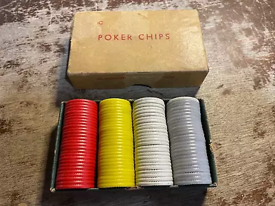Vintage H Baron Miniature Poker Chips 100 Count New York Mid Century • $12
