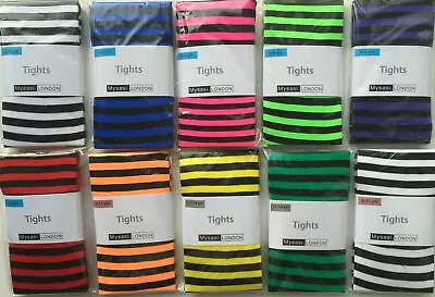 £3.49 • Buy Children's Striped Tights- 3-14 Yrs - Kids  - 20 Colours
