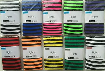 £3.99 • Buy Children's Striped Tights- 3-14 Yrs - Kids  - 20 Colours