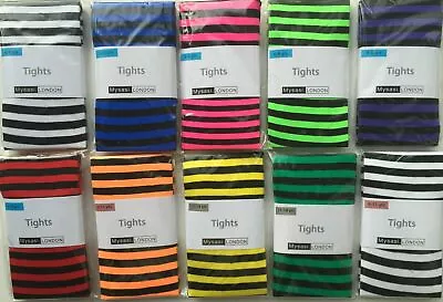 £3.99 • Buy Children's Striped Tights- 3-14 Yrs - Kids  - 20 Colours