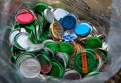 Milk Bottle : Lovely Old Unused Foil Caps ; Large Bag : Mixed Sizes & Colours • £6.99