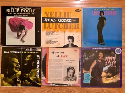 6xLPs Lot Vintage Jazz Blues RnB Vocals -  Poole Lutcher Lester Holiday Smith • $20