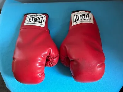 Vintage Everlast Red Leather Laceless Boxing Gloves 12 Oz  Adult • $20