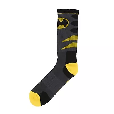 DC Comics Batman Dark Knight Classic Logo Black & Yellow Mens Crew Socks • $12.99