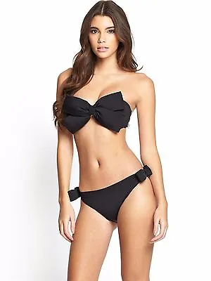 Forever Unique 3D Bow Show Black Bikini Love Island Beach Summer Pool Party 6 8 • £25