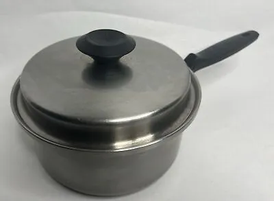 Vollrath Lo-Heet Stainless Ware 8  Wide 3.75 Deep Pan Lid Handle 2.5 Qts VTG • $34.95