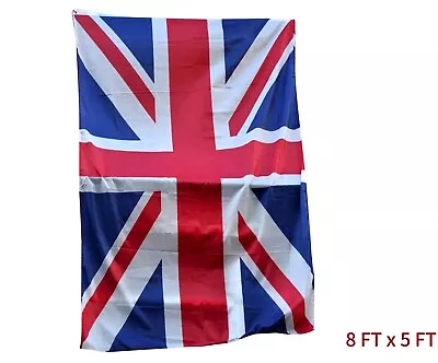 8 X 5FT Giant Union Jack Flag Brass Eyelets Double Stitched UK Great Britain • £8.49