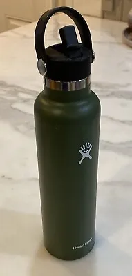 Hydro Flask 24 Oz Double Wall Vacuum Insulated Stainless Steel Green Straw Lid • $8