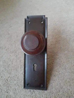 £19.99 • Buy Vintage Art Deco Bakelite Door Handle Knob Backplate Keyhole