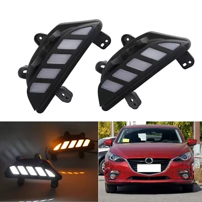 2pcs DRL LED Daytime Running Light Fog Lamp Turn Signal Fit Mazda 3 Axela 14-16 • $79.99