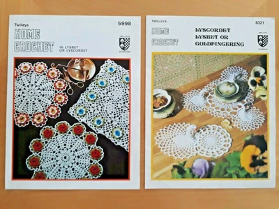 £4 • Buy 2 X Twilleys Home Crochet Lysbet Lyscordet Goldfingering Patterns 5998 & 6321