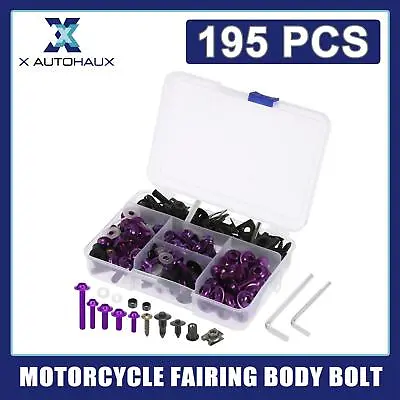 £18.13 • Buy 195pcs Motorcycle Fairing Body Bolts Fastener Purple For Kawasaki For Suzuki