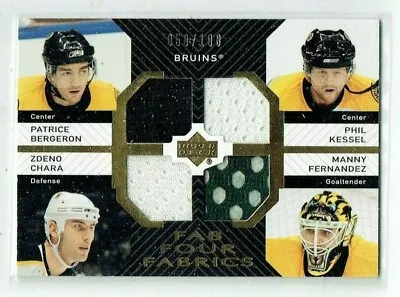 07-08 UD Fab Four  Bergeron--Kessel--Chara--Fernandez  /100  Quad Jerseys • $27.99