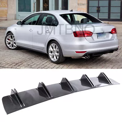 For VW Jetta GLI GTI MK6 Carbon Rear Bumper Diffuser Fins Spoiler Lip Splitter • $45.19