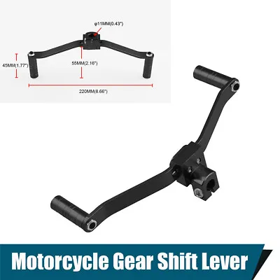 1PC Motorcycle Dual Head Gear Shift Lever Footrest Pedal Shifter Black Aluminum • $11.86