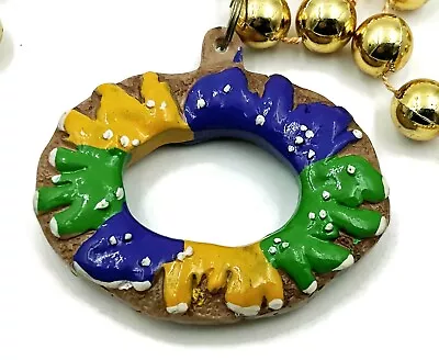 King Cake New Orleans Mardi Gras Bead Necklace Parade Krewe Favor Throw Gift • $5.95