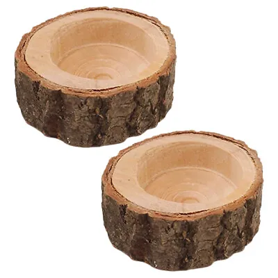 2PCS Tealight Candle Holder Rustic Candle Holder Wooden Tea Light Candle Holders • $9.01