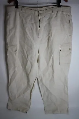 $29.97 • Buy Tommy Bahama Mens 100% Linen Cargo Drawstring Beige Pants Size L