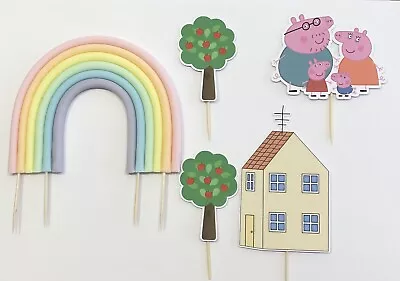 Peppa Pig Rainbow Cake Topper Decoration. Edible Fondant Sugar Pastel • £10.99