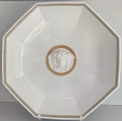 Versace Gorgona Bowl Medusa Gold Greek Key Dinner Home Decor Retail $800 New • $398