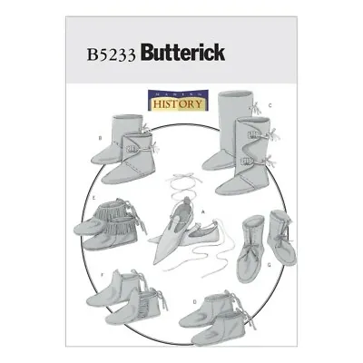 Butterick Sewing Pattern 5233 Historical Footwear Boots Dance Shoes • £15.50