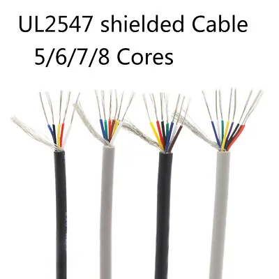 UL2547 Twist Shielded Cable Audio Signal Wire 18/20-28 AWG 2/3/4/5/6/7/8 Cores • $20.24