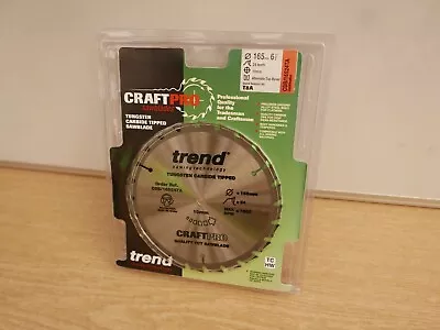 Trend 165mm X 10mm Bore 24t Tct Thin Kerf Saw Blade Dewalt Dw007 Csb/16524ta • £11.89