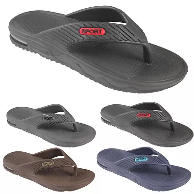 Mens Eva Toepost Sandals Flip Flops Pool Beach Slippers Walking Mules Sports New • £7.95