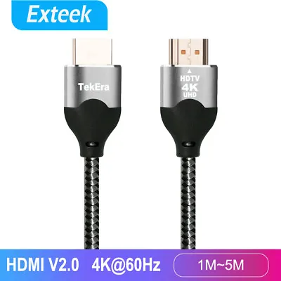$5.95 • Buy Braided HDMI Cable V2.0 Ultra HD 4K@60hz 2160p 1080p 3D High Speed Ethernet HEC