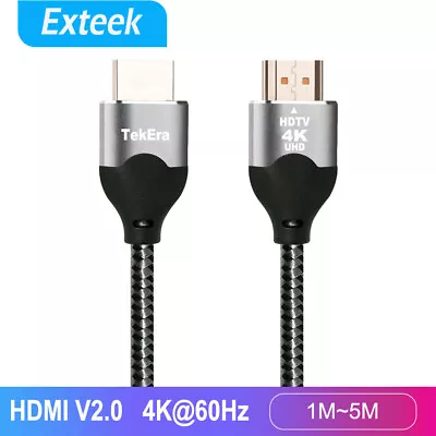 $5.95 • Buy Braided HDMI Cable V2.0 Ultra HD 4K@60hz 2160p 1080p 3D High Speed Ethernet HEC