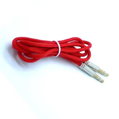 £4.45 • Buy 1m Aux Audio Cable 3.5mm Jack Male Stereo Plug Auxiliary Braided CAR Lead 2 Pcs