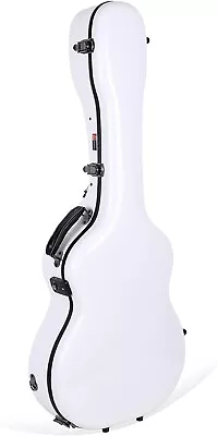 Crossrock OM Guitar White Case Deluxe Fiberglass Martin 000 Guitar Hardshell • $397.99