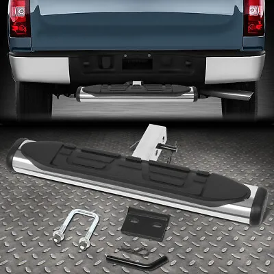 For 2  Receiver Rear Bumper Trailer Towing Hitch Step Bar 26  W X 4  Od Chrome • $51.88