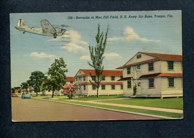 1943 WW II War Plane Lands At Mac Dill Field Tampa  Barracks  To West Point IA • $7.95