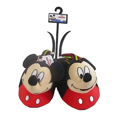 NWT Disney Mickey Mouse Toddler Boys Plush 3D Mickey Head Sock Top Slippers 9/10 • $13.99