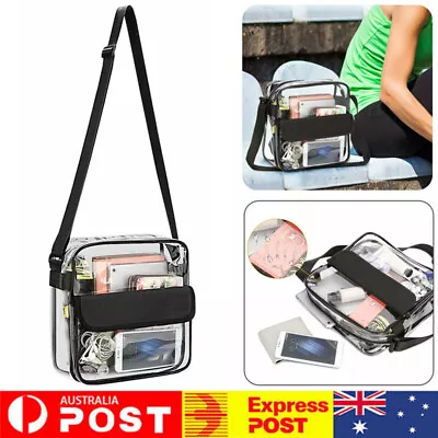 Clear Plastic Tote Bag Transparent Handbag Zipper Purse Travel Storage Bag • $14.79