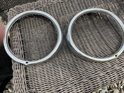$29.95 • Buy Set Of 2 VW Headlight Chrome Trim Ring Bug Bus Thing Type 3 Hella German