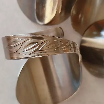 Vintage Napkin Rings Set Of Four In Stainless Steel • $10.99