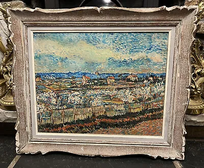 Vintage Copy Oil Painting Vincent Van Gogh Peach Tree In Blossom Impressionist • $425