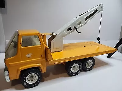 Vintage Tonka Pressed Steel Flatbed Turbine Crane Toy Truck 1970s W/ Boom • $119