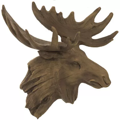 Moose Head Big Antlers 3D Wall Art Bust Rustic Cabin Primitive Hunting Mount NEW • $58.46