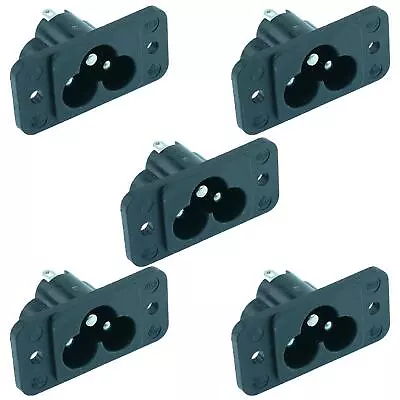 5 X C6 Clover Leaf Chassis Inlet Socket IEC Connector Panel Mount Solder • £4.59