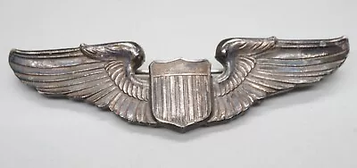 WWII Sterling Army Air Forces Pilot Full Size 3 Inch Wings Badge • $99.99