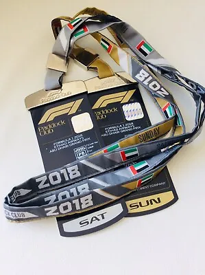 F1 Paddock Club Passes 2018 Abu Dhabi Lewis Hamilton Winner Mercedes Sat/Sun • $87.16