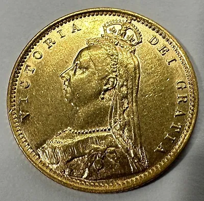 Great Britain 1892 Victoria Jubilee Head Shield Reverse Half Sovereign Gold Coin • $494.99