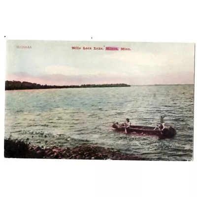 Mille Lacs Lake MilicaMinn. Postcard H.G.Zimmerman Canoe Tinted Unposted VTG • $7.19