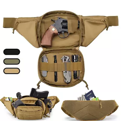 Tactical Concealed Carry Gun Pouch Pistol Holster Men's Fanny Pack Shoulder Bag • $14.36