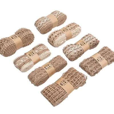 2M Lot Natural Jute Sackles Band Diy Gift Box Hemp Vintage Rib • £3.69