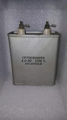 Micamold Capacitor 4.0 MF 1500 VDC Vintage Audio Tube Amplifier CAP CP70E1EH405K • $24.95