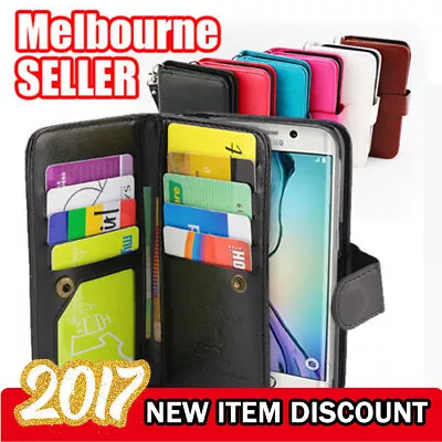 Magnetic Flip Leather WALLET Case Card For Samsung Galaxy S7 Edge S7 S8 Plus • $13.23